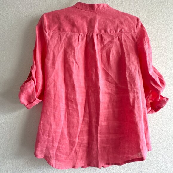 Charter Club Linen Luxury Pink Salmon Small Top Blouse - Picture 5 of 8